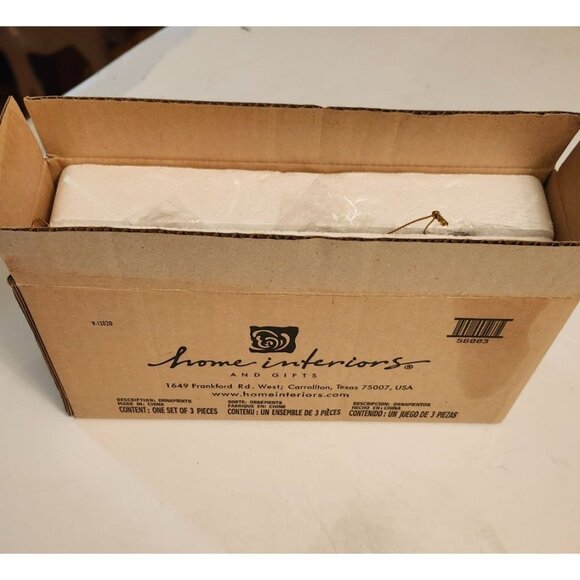 Home Interiors Snowman Winter Snow Pals Set of 3 with Birdhouses with Box - Picture 7 of 7